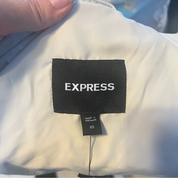 NEW Express Mens XS Jacket Beige Full Zip Stretch Cotton Twill Golf Windbreaker - Picture 2 of 12